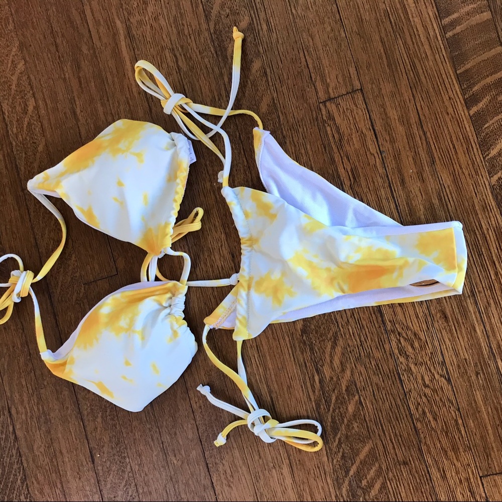 Yellow tie dye string bikini - Picture 5 of 5